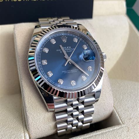 men's blue face rolex|rolex 41 datejust blue dial.